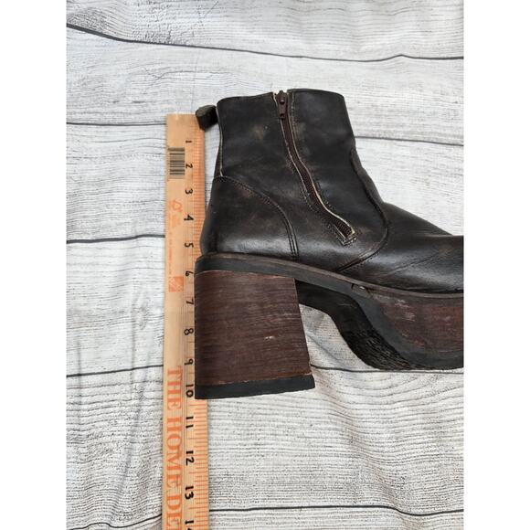 Vintage Early DESTROY Women's Ankle Boot Chunky Black Leather Size 43 EU *READ* - Picture 10 of 16